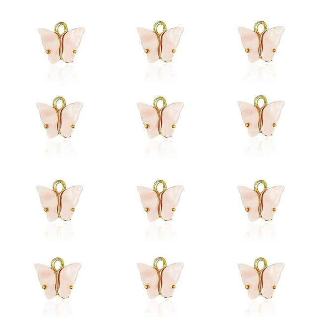 10 Uds. De amuleto de mariposa, amuleto de mariposa acrílico, pulsera, amuleto de mariposa, accesorios de joyería artesanal