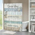 thumbnail image 2 of JOOCAR Beach Seashell Shower Curtain Ocean Coastal Nautical Bathroom Shower Curtains Beach Shower Curtain Waterproof Polyester Fabric 72 x 72 Inch, 2 of 6