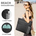 thumbnail image 3 of ZPurple Beach Bag, Waterproof Sandproof Beach Tote Bag, 35L Large Capacity Foldable Travel Hand Bag for Women, 3 of 8