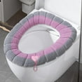 thumbnail image 5 of Toilet Seat Riser Elongated Household Toilet Seat Thickened With Handle Winter Toilet Ring Washable Sets Wear Knitted Toilet Seat, 5 of 7