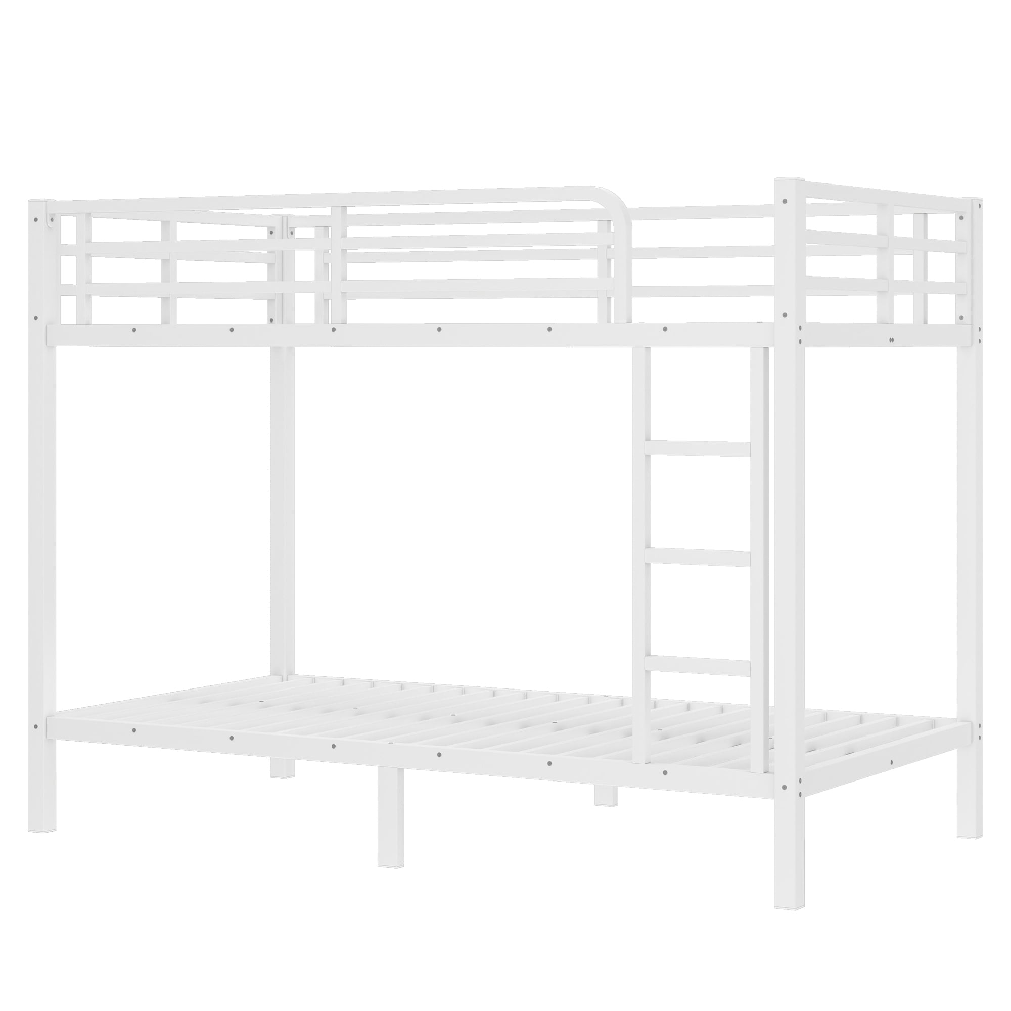 Aukfa Heavy Duty Twin XL over Twin XL Metal Bunk Bed for Kids, Teens and Adults, Space-Saving, White