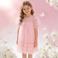 thumbnail image 2 of WMQPNNS Flower Girl Dress Sleeveless/Short Sleeve A Line Cute Summer Dress Toddler Girls Dresses for Birthday Wedding Party, Size 3-4 Years, 6-Pink, 2 of 9