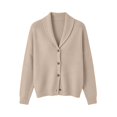 thumbnail image 5 of MSJUHEG Button Down Cardigan Women's Long Sleeve Blouses Cardigan Sweaters Crop Cardigan Sweater Oversized Sweater Knit Sweater for Dresses Open Front Tops Fashion Sweater Beige L, 5 of 5