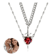 thumbnail image 3 of "Collares De Amistad Espada Y Corazón Para Mujer  Lab.G plata con rojo ", 3 of 5