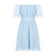 thumbnail image 2 of VISgogo Vestido casual de manga corta para mujer, a la moda, de color sólido, cuello barco, con lazo, sin espalda, vestido acampanado VISgogo moda, 2 of 9
