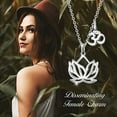 thumbnail image 6 of AOBOCO Sterling Silver Yoga Lotus Flower Necklace for Women with Inspirational Quote on Gift Card, Om Lotus Sideways Necklace Happy Birthday Gifts for Mom Daughter, 6 of 6