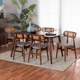 thumbnail image 5 of Baxton Studio Tarana Grey Fabric and Walnut Brown Wood 7-Piece Dining Set, 5 of 21
