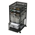 thumbnail image 6 of Mind Reader Vertical Office Storage Organizer with Mesh Drawers Label Holders and Optional Wheels, Metal Mesh, Black, 6 of 7