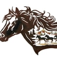 thumbnail image 3 of Silueta De Caballo De Metal, Arte De La Pared Decoración, Caballos Corriendo, Esculturas De Animales Para La Decoración Del Hogar Del Dormitorio Minnieouse HA036545-00, 3 of 6