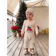 thumbnail image 5 of RUINIXCW Baby Christmas Outfit Letter Truck Embroidery Long Sleeve Romper and Hat, 5 of 8