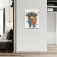 thumbnail image 3 of HFDF Highland Cow Wall Art Cattle Pictures Wall Decor Watercolor Funny Canvas Painting Print Home Modern Artwork Decorations for Bathroom Living Room Bedroom Office 12x18inch Framed, 3 of 6