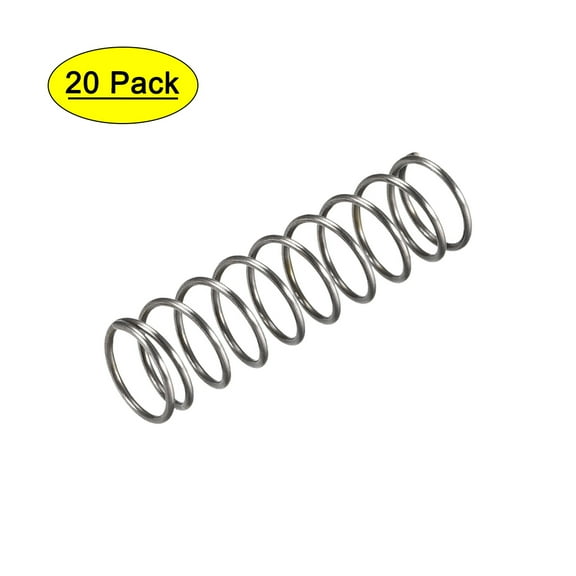 Compression Spring,10mm OD,0.8mm Wire Size,17.5mm Compressed Length,35mm Free Length,30N Load Capacity,20pcs