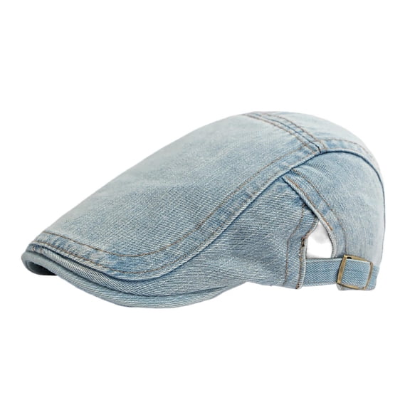 Men's Washed Denim Beret Spring and Autumn Thin Korean Style Artistic Retro Advance Hats Women's Casual Peaked Cap Fashion