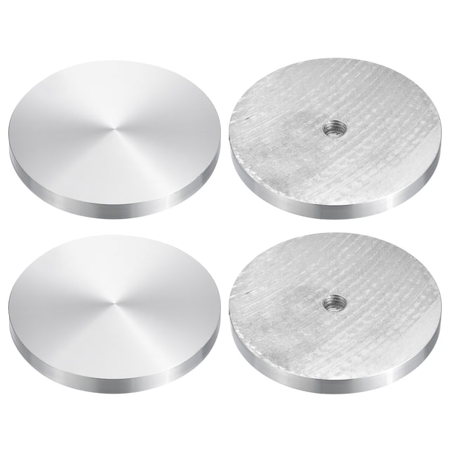 Unique Bargains M10 Thread 80mm Diameter Round Shape Aluminum Disc Hardware 4pack Aluminum Circle Disc Glass Top Adapter for Glass Table