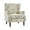 M-Bird, variant on DREAMSIDEA Wingback Accent Chair with Nailhead Trim & Retro Wood Legs, Floral Pattern Arm Chair for Living Room-Beige