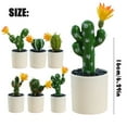 thumbnail image 3 of Artificial Cactus Plants, Flowered Fake Potted Cactus Plastic Pot, Faux Cactus Succulent Potted Plant Office Desk Shelf Decor, Artificial Cactus Plants For Home Office Tabletop Decor, 3 of 7