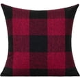 thumbnail image 2 of 20x20 Set of 2 Red and Black Buffalo Plaid Throw Pillow Covers Farmhouse Christmas Check Decorative Cushion Cases Rustic Retro Home Decor for Couch Bed Sofa, 2 of 3