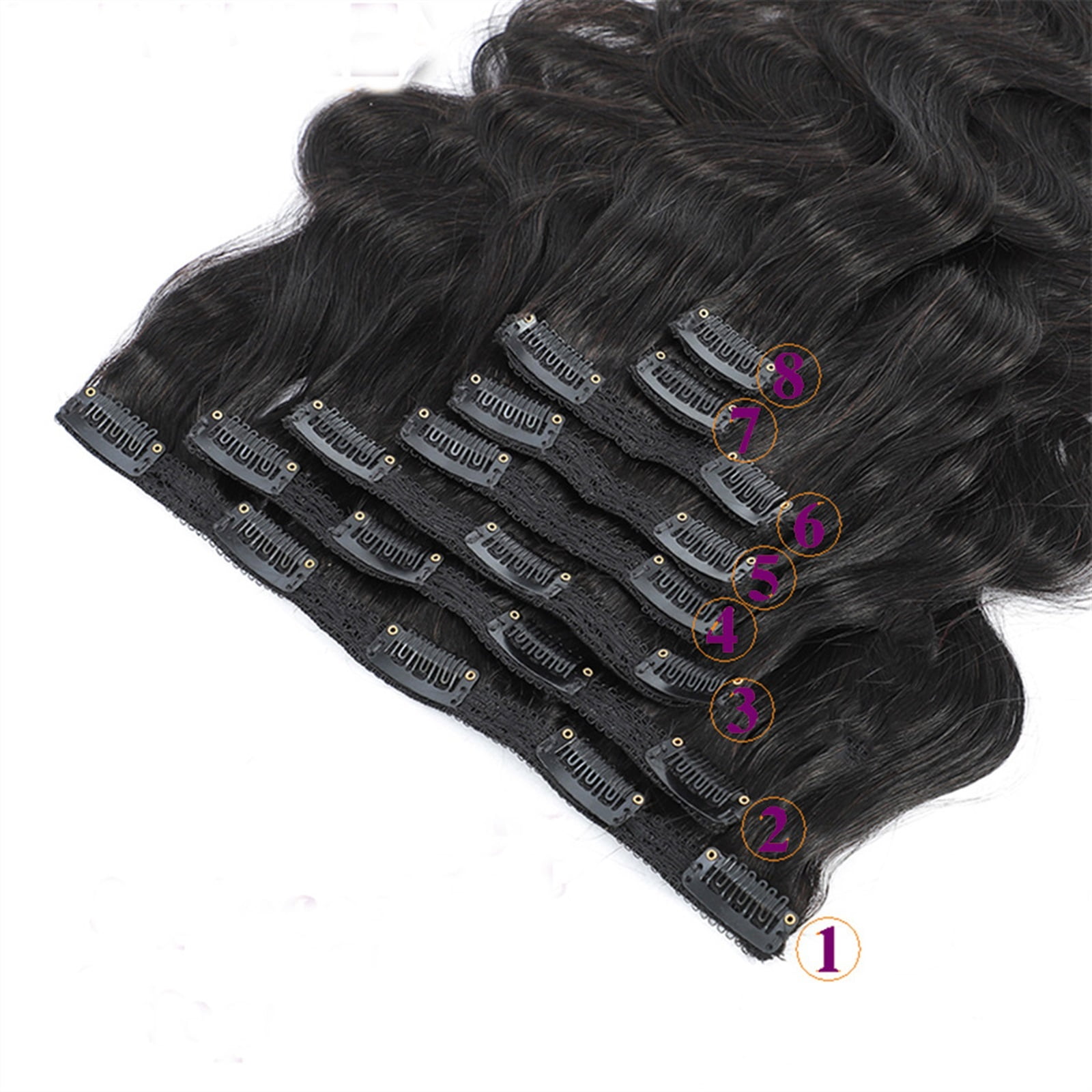 Hair Clip In Hair Extensions Real Human Hair - Body Wave Hair Extensions Clip Ins Grade Brazilian Remy Hair 8Pcs With 20Clips Double Wefts Thick and Softt