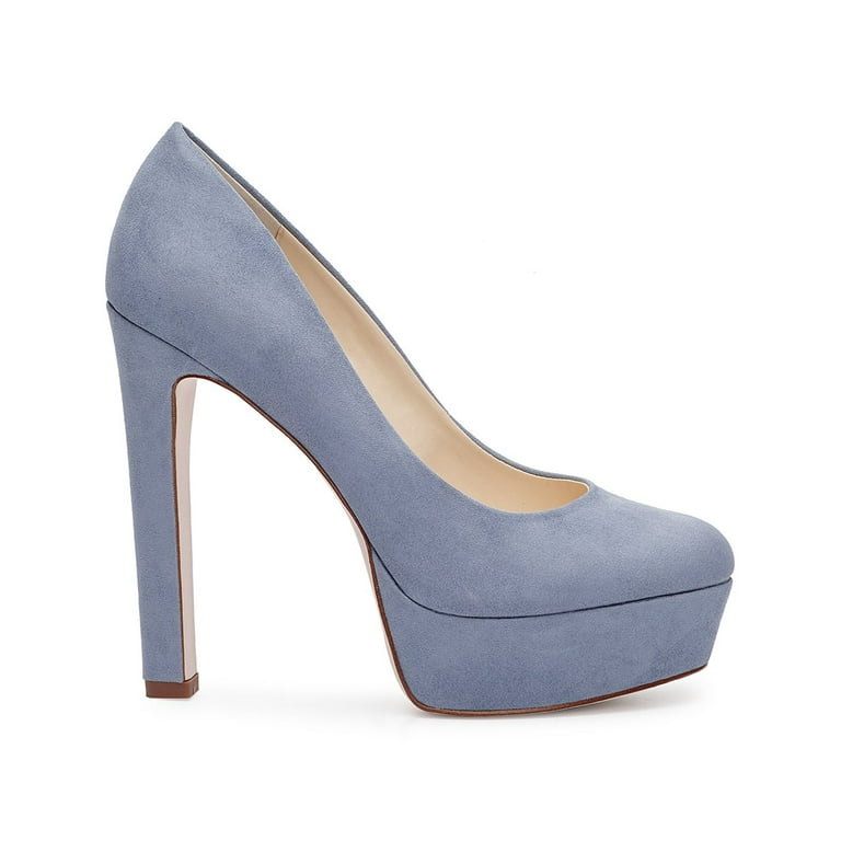 Jessica Simpson Nellah Ash Blue HIgh Heel Platform Pump Thick Heel