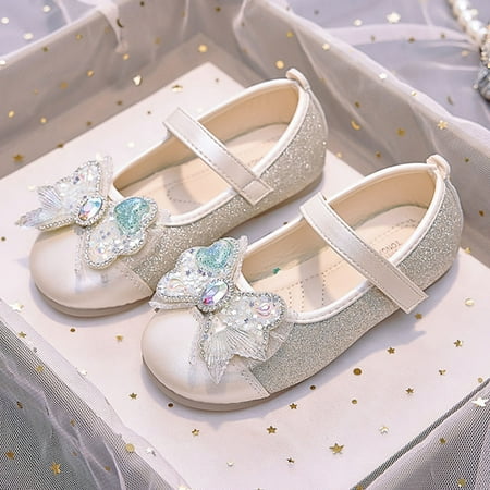 Kayannuo Shoes for Girls Girls Leather Dress Shoes Bow Accent Formal Footwear Comfortable Sole for Parties & Celebrations