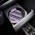 thumbnail image 3 of FMSHPON Purple Grey and White Stripes Set of 2 Car Coaster for Drinks, Absorbent Ceramic Stone Coasters Cup Mat with Cork Base for Home Kitchen Room Coffee Table Bar Decor, 3 of 5