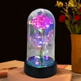 thumbnail image 6 of Wuztai Colorful Rose Flower Glass Dome, Valentine's Gift with Colorful LED Lights, Preserved Flower, 6 of 7