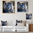 thumbnail image 4 of Designart "Enigmatic Blue Monarch Lion" Animals Framed Wall Art Decor - Modern Blue Lion Entryway Framed Wall Art, 4 of 6