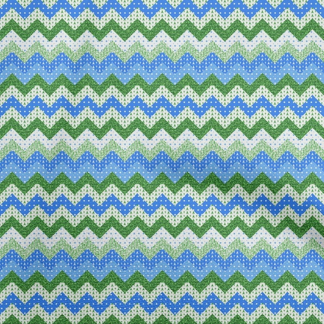 oneOone Cotton Poplin Medium Blue Fabric Chevron Sewing Craft Projects Fabric Prints By Yard 42 Inch Wide-T4