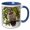 Blue/White, variant on 3drose, Barred Owl, Aka Hoot Owl in Tree, Florida, Usa, 11oz Two-tone Red Mug
