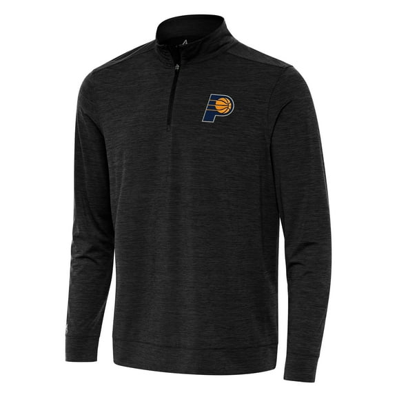 Men's Antigua Heather Black Indiana Pacers Bright Quarter-Zip Top