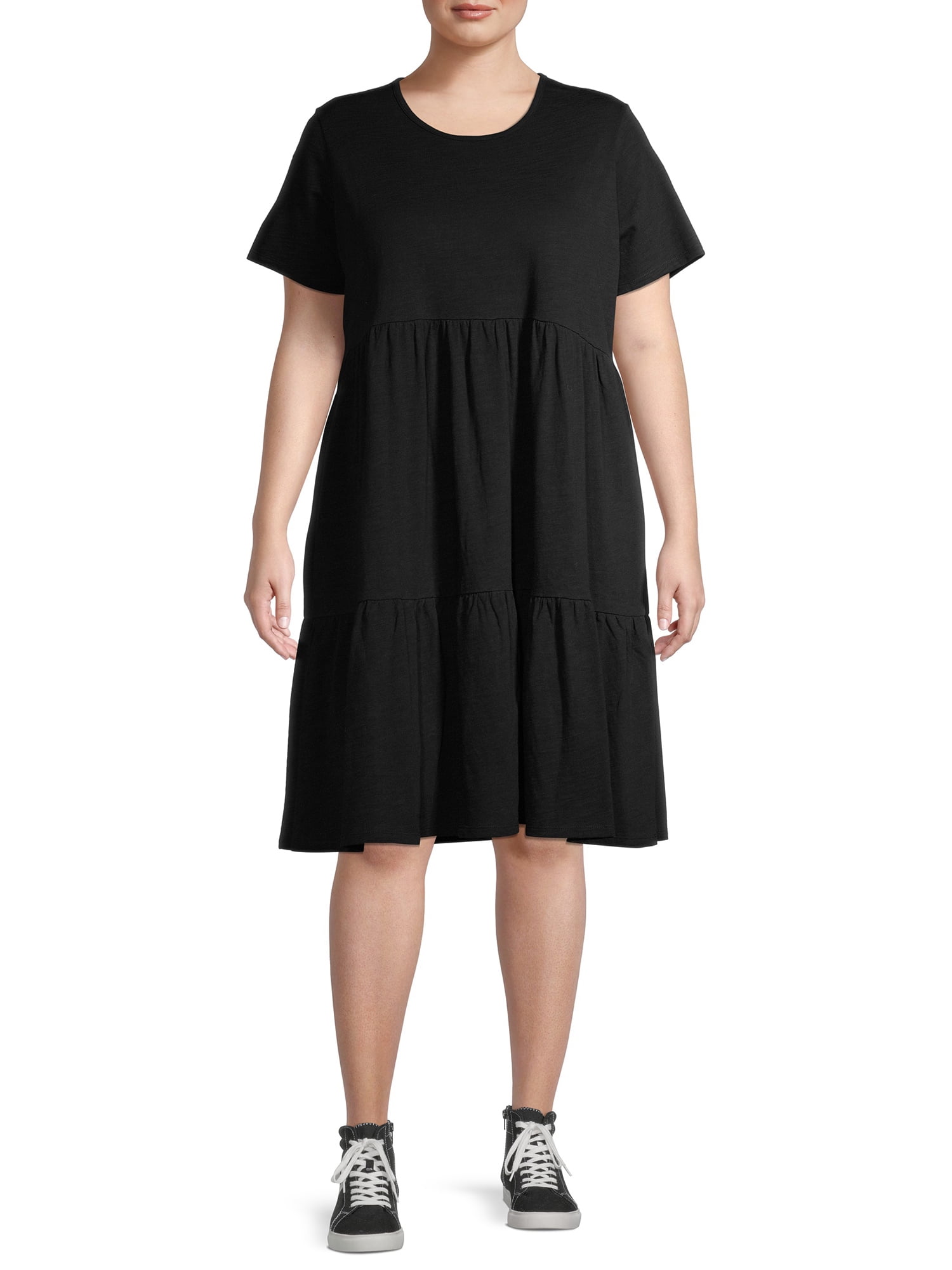 plus size tiered dress with sleeves