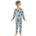 thumbnail image 6 of FORMRS Long Sleeve Top and Pants Pajama Set for Niños 2-Piece Sleepwear, Sizes 18M-8Y, Cartoon Hockey Pattern, 6 of 6