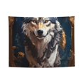 thumbnail image 2 of Bingfone Oil Painting Tribal Wolf Tapestry Wall Hanging Decor for Living Room Bedroom Dorm Classroom Office Decor 29x37 Inch, 2 of 8