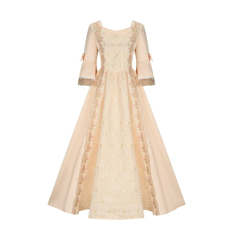 VEKDONE 2025 Plus Size Peasant Dress for Women Vinatge Medieval Renaissance  Costumes Dresses with Corset Beige XXXL
