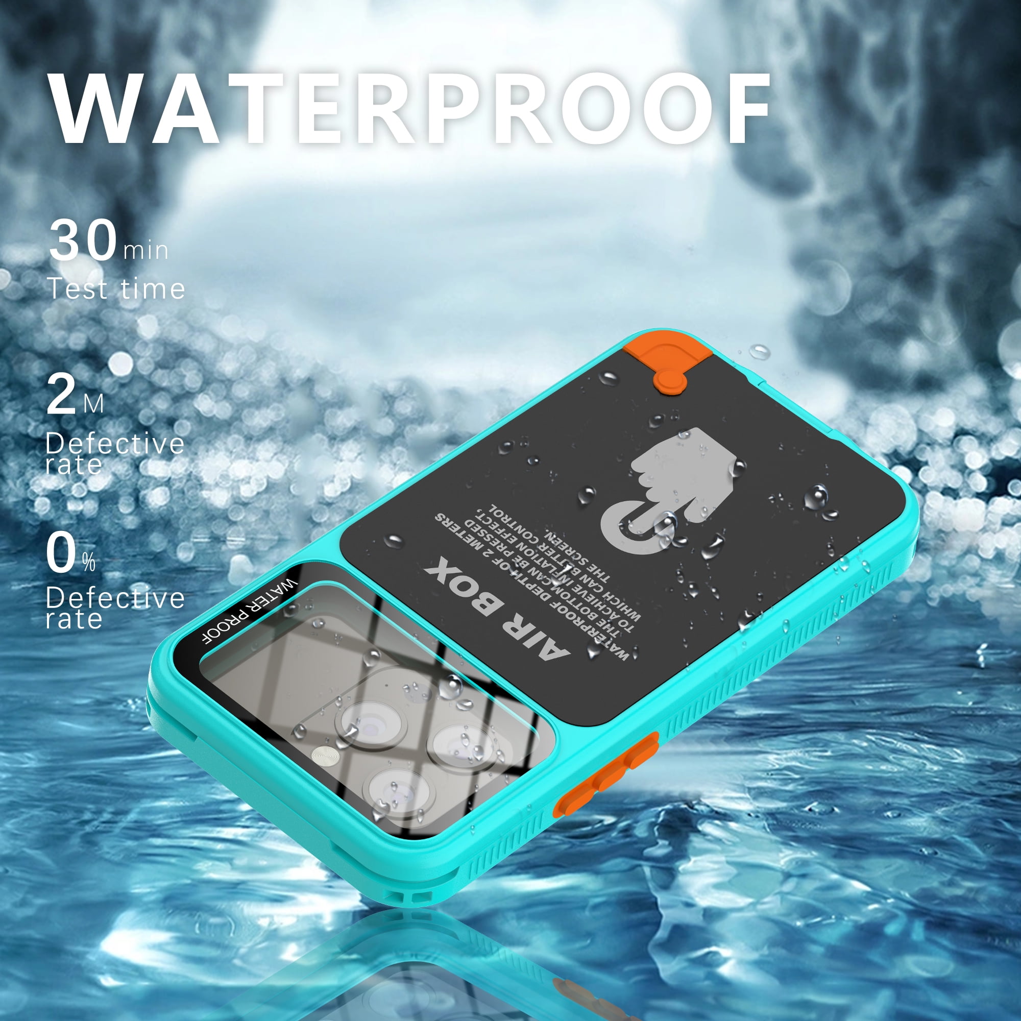 TECH CIRCLE Waterproof iPhone Case,Universal Underwater Phone Pouch Holder Lanyard Dry Bag Beach Travel Essentials Snorkeling Cell Phone Case for iPhone 6.1 inch iPhone 15 14 13 12 Pro Cover,Grassblue