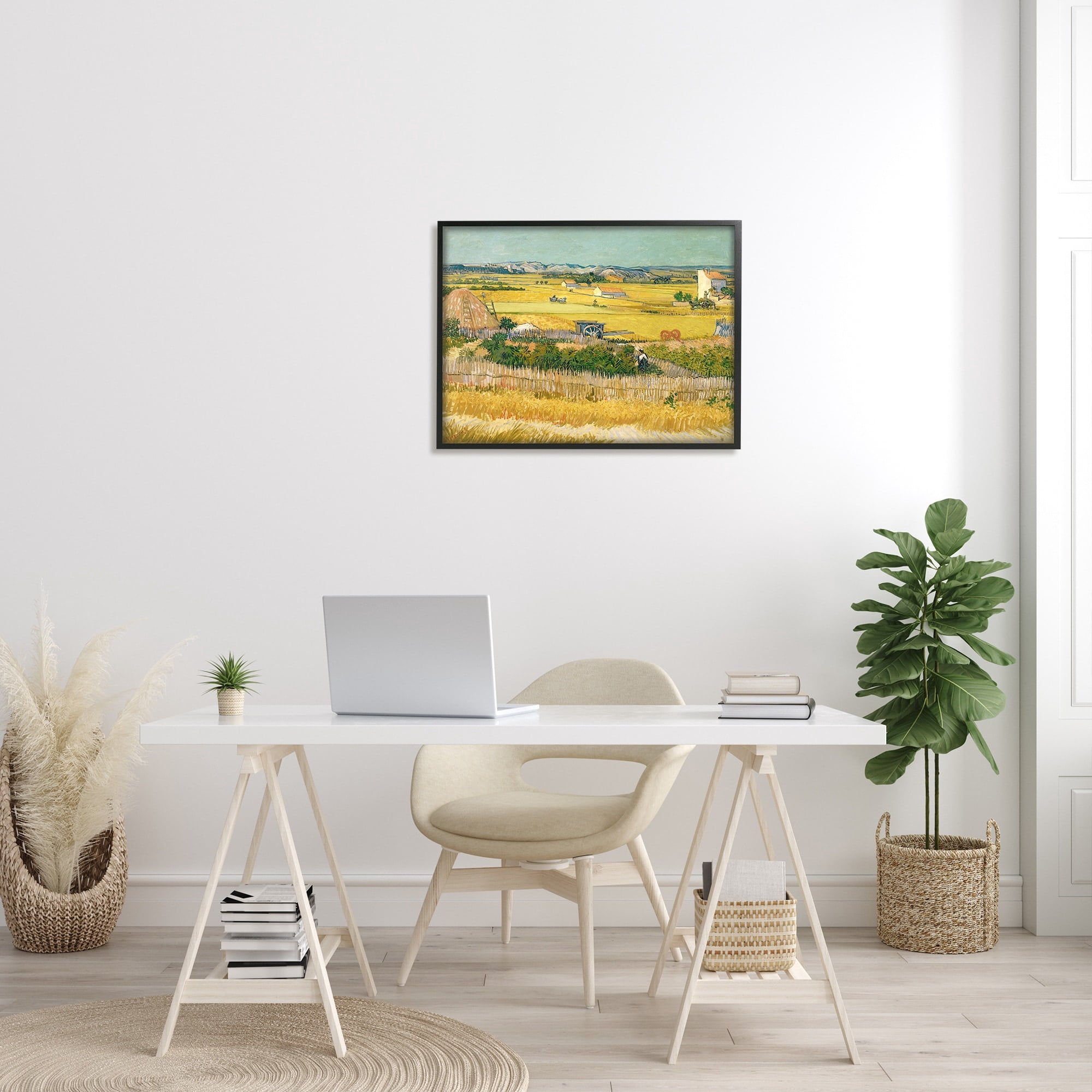 Stupell Industries The Harvest Vincent van Gogh Classic Painting Painting Black Framed Art Print Wall Art, Design by one1000paintings