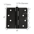 thumbnail image 3 of Design House 10-Pack 4" H x .25" Radius Butterfly Interior/Exterior Door Hinges, Oil Rubbed Bronze, 3 of 13