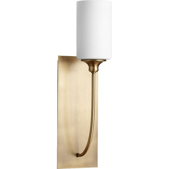 Quorum Lighting Celeste Glass Wall Sconce, 1 Light, Aged Brass