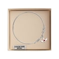 thumbnail image 3 of 8 inch Round Double Loop Bangle Bracelet w/ Holy Spirit medal charm w/ July Red Swarovski Crystal, 3 of 3