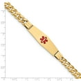 thumbnail image 3 of 14K Yellow Gold bracelet Medical Curb Alert Red 8 in 12.5 mm 7.5, 3 of 3