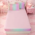 thumbnail image 4 of meiyoeat colorful Ombre Zipper Twin Comforter Sets with Fitted Sheet and 2 Pillowcases,Multicolor Gradient Lines Print Zipper Bedding Set,Reversible,4-Piece, 4 of 7