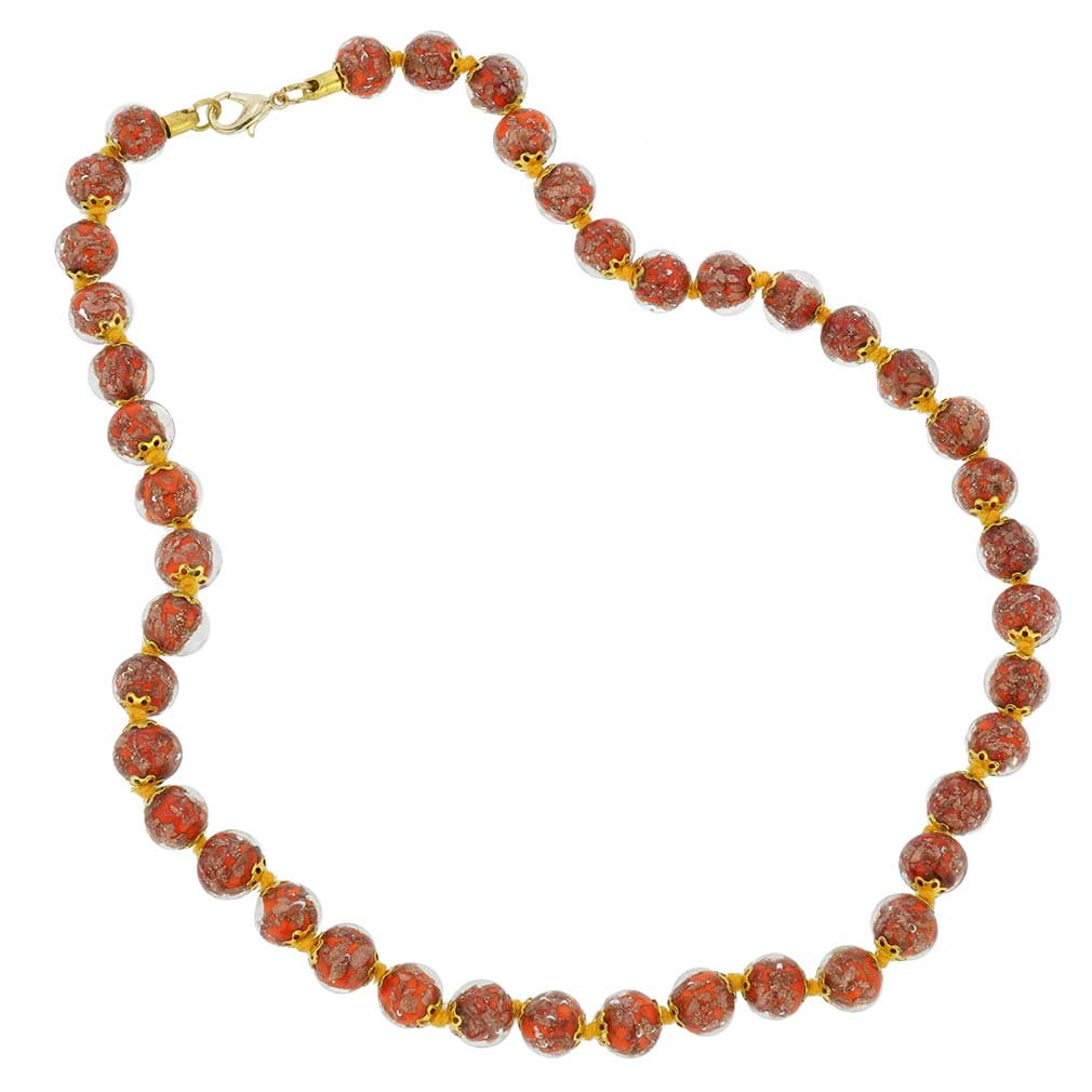 Orange GlassOfVenice Murano Glass Sommerso Long Necklace