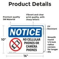 thumbnail image 2 of (2 Pack) No Cellular Phones Or Camera Phones Sign, 2 of 7