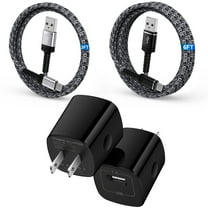 USB Charger Block,ABCPOW 2Pack USB C Charger Cable 6ft 3ft & 2pcs Android Charger Block Type C Charging Cable USB Charger Adapter Wall Plug Phone Charger Cord Type C Charging Block USB C Charger 6ft
