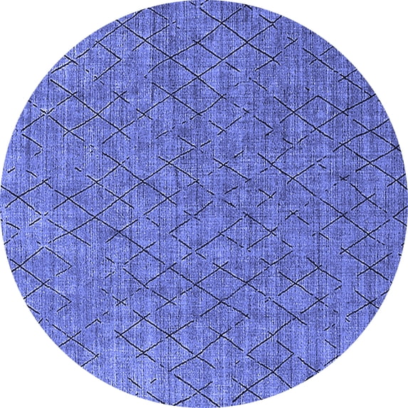 Ahgly Company Indoor Round Oriental Blue Industrial Area Rugs, 3' Round