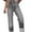 Gray, variant on DOKOTOO Womens Ripped Cuffed Jeans High Waisted Boyfriend Straight Leg Denim Pants Classic Blue