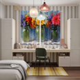 thumbnail image 4 of Spring Flowers Kitchen Curtains Window Panels, Rustic Botanical Vases Floral Oil Painting Insulated Window Treatment Curtain, Grommet Curtains for Bedroom/Living Room/Bathroom, 2 Piece 42"Wx63"L, 4 of 8