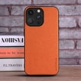 thumbnail image 1 of Case For iPhone 15 16 14 13 12 11 Pro Max Mini Coque Luxury Textile Leather Phone Cover Funda for iphone 16 pro max case capa Orange for iPhone 12 Mini, 1 of 6