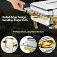 thumbnail image 4 of Jacgood Chafing Dish Buffet Set 4 Pack 8QT Gold Stainless Steel Food Warmer Chafer Complete Set with Water Pan, Chafing Fuel Holder for Home Party, Buffets, Wedding, Banquet, Catering Events, 4 of 6