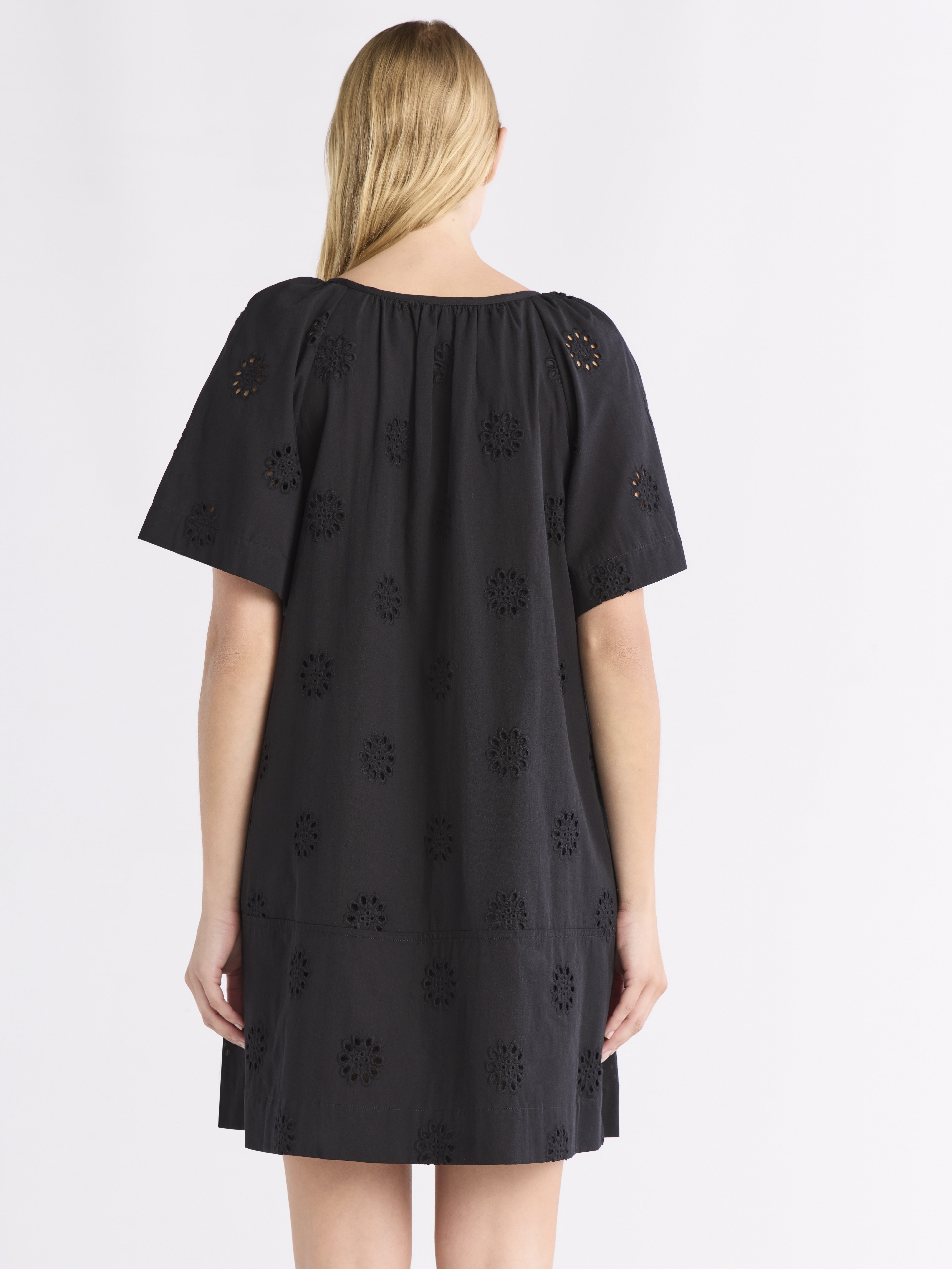 Free Assembly Women's Square Neck Eyelet Mini Dress with Short